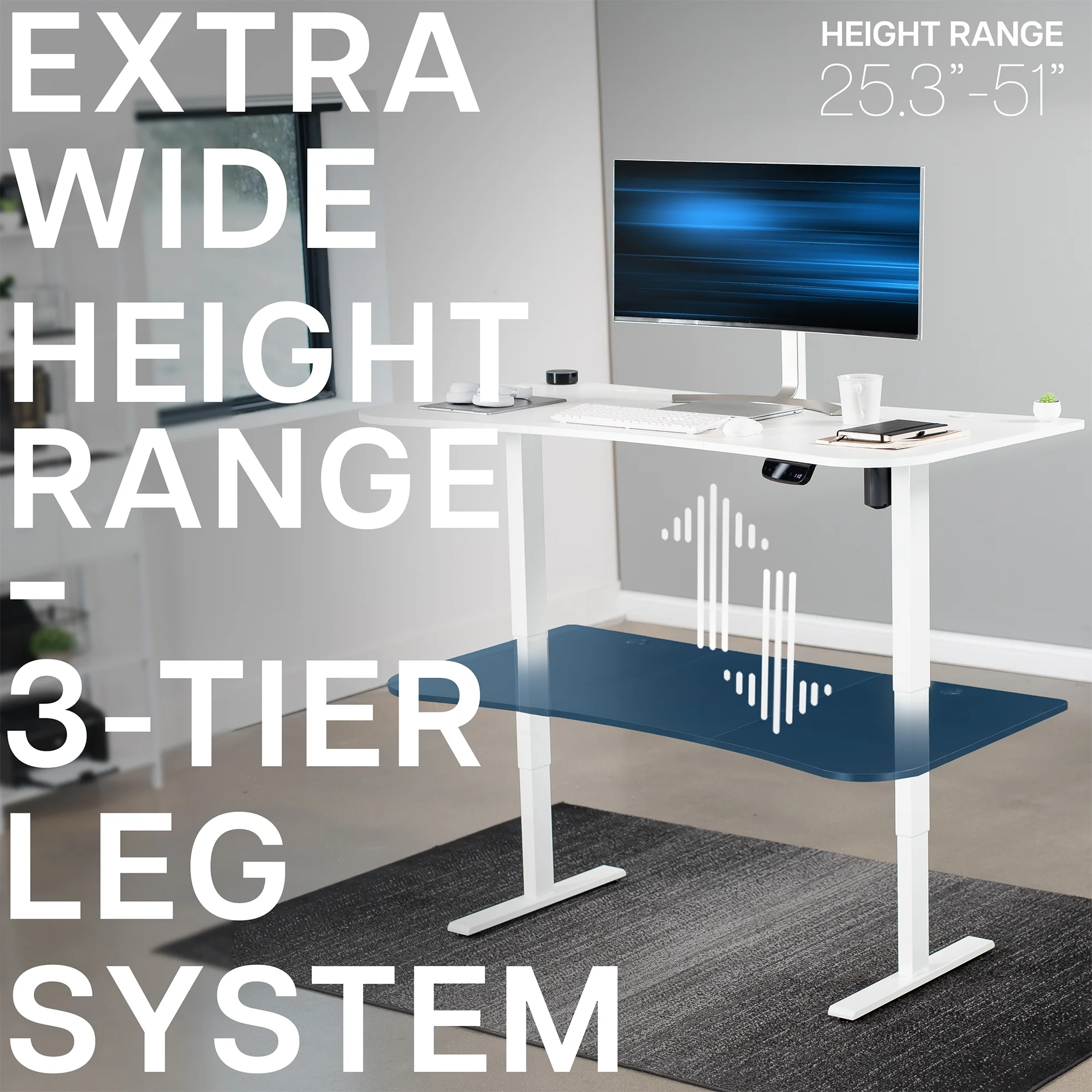 VIVO Reclaimed Wood / Black 63�?x 32�?Electric Height Adjustable Stand Up Desk