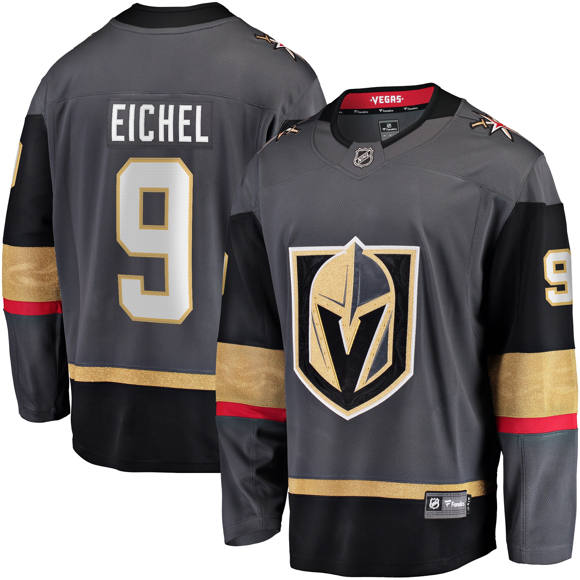 Jack Eichel Vegas Golden Knights Fanatics Alternate Breakaway   Jersey – Gray