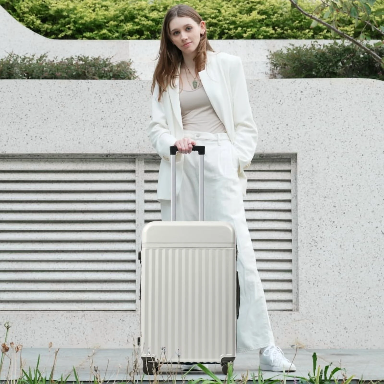 Front Opening Luggage Set 3 Piece, Hardside Carry on Suitcase with USB Port, Expandable Luggage with Handle Bag Spinner Wheels TSA Lock