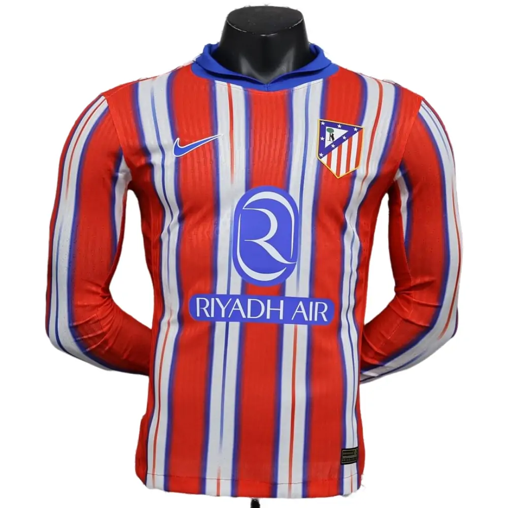 2024/25 Atletico Madrid Home Player Version Long Sleeve Jersey 1:1 Thai Quality
