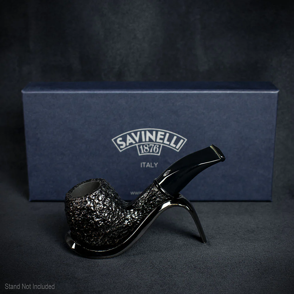 Savinelli Mini -  Black Rusticated Briar Smoking Pipe - Shape 626 (6mm)
