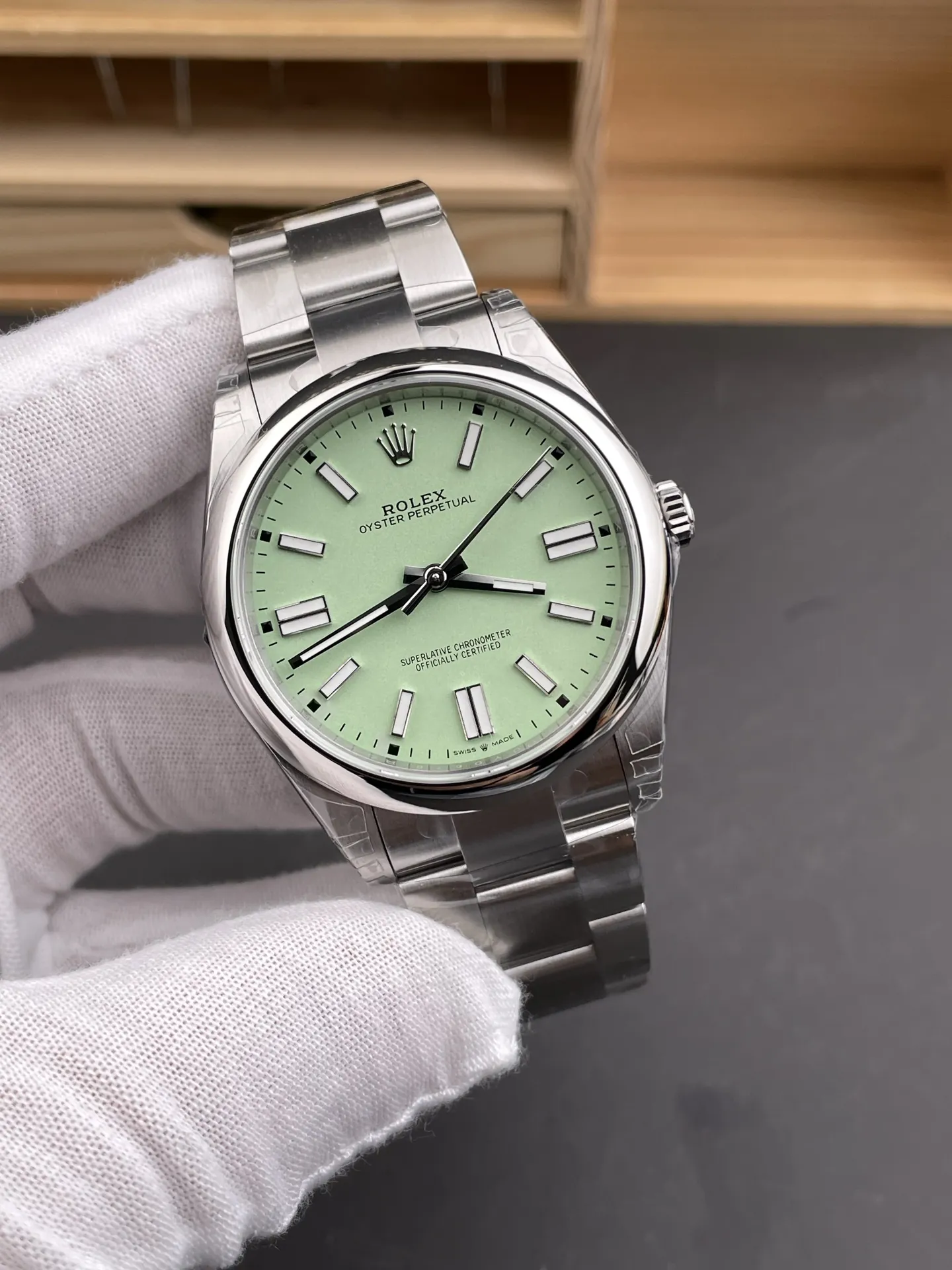 Rolex Oyster Perpetual Avocado Green 41mm
