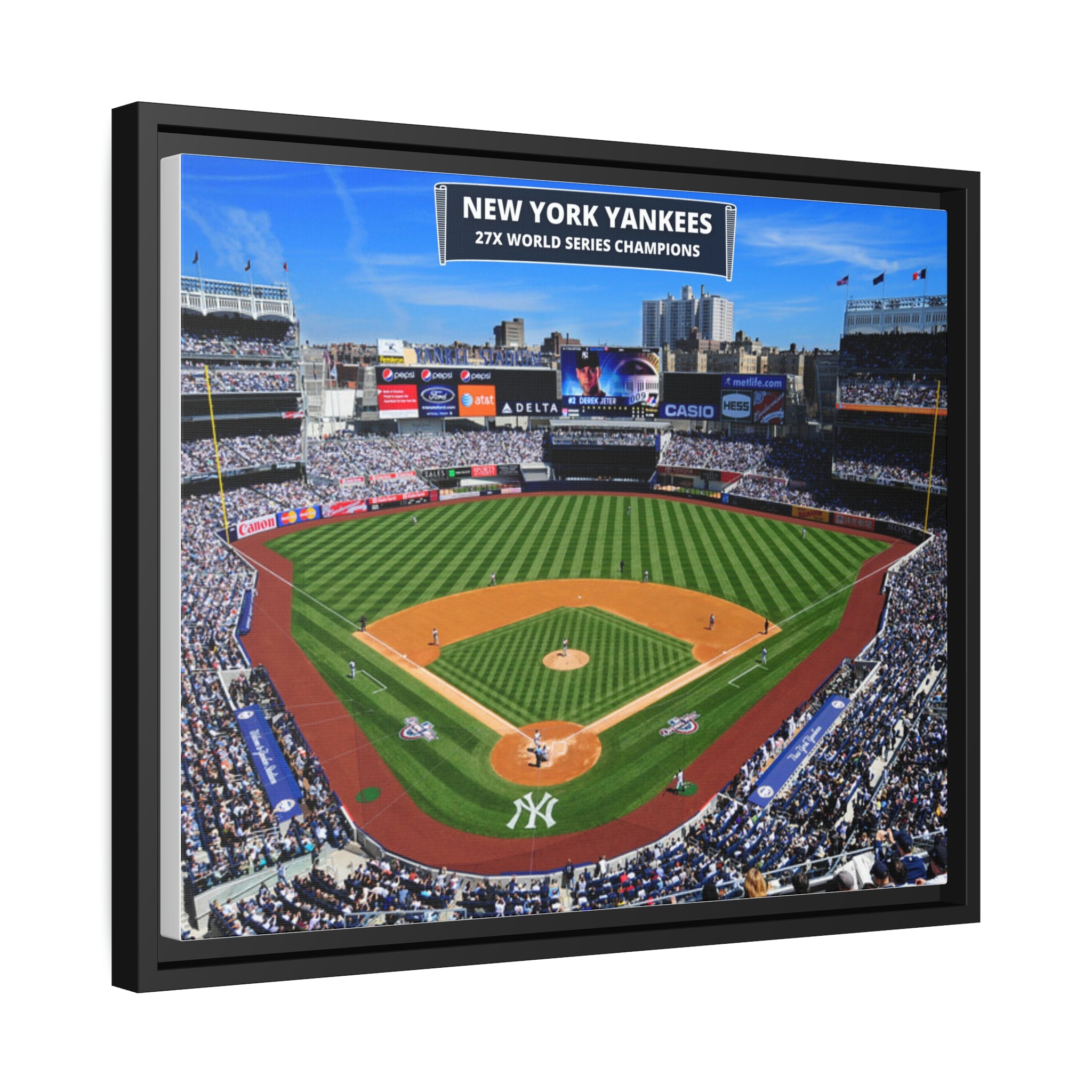 Yankee Stadium New York Yankees 27x World Series Champions Premium Wall Art Framed Canvas