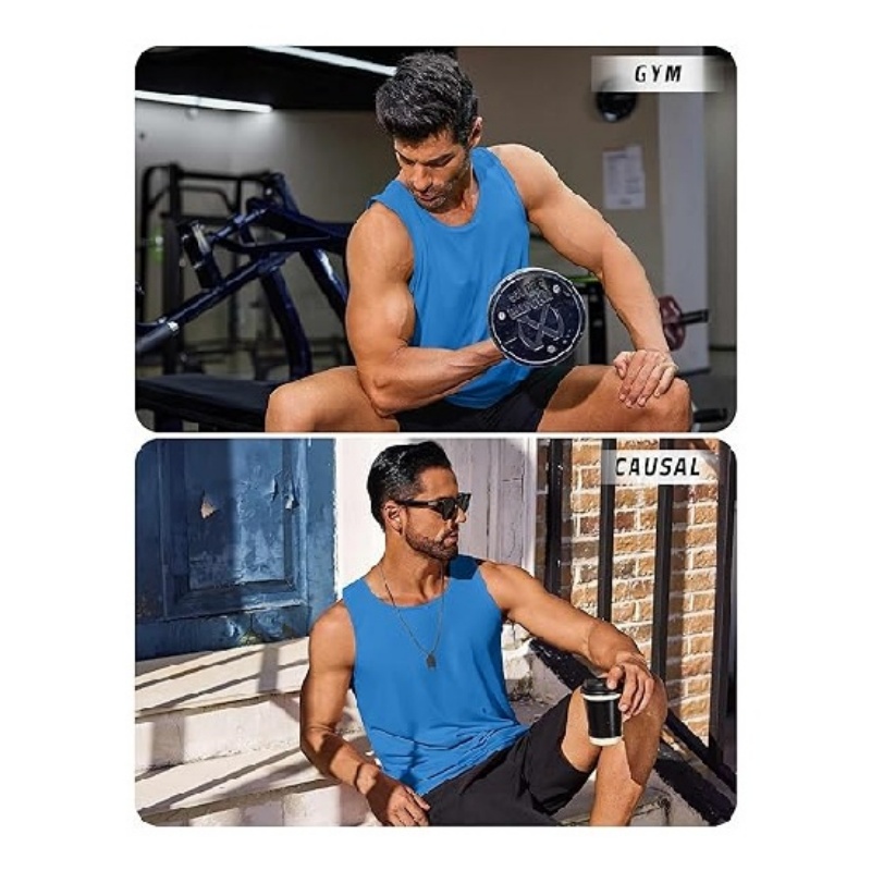 Men's UPF 50+ Quick Dry Sleeveless Athletic Tank Tops