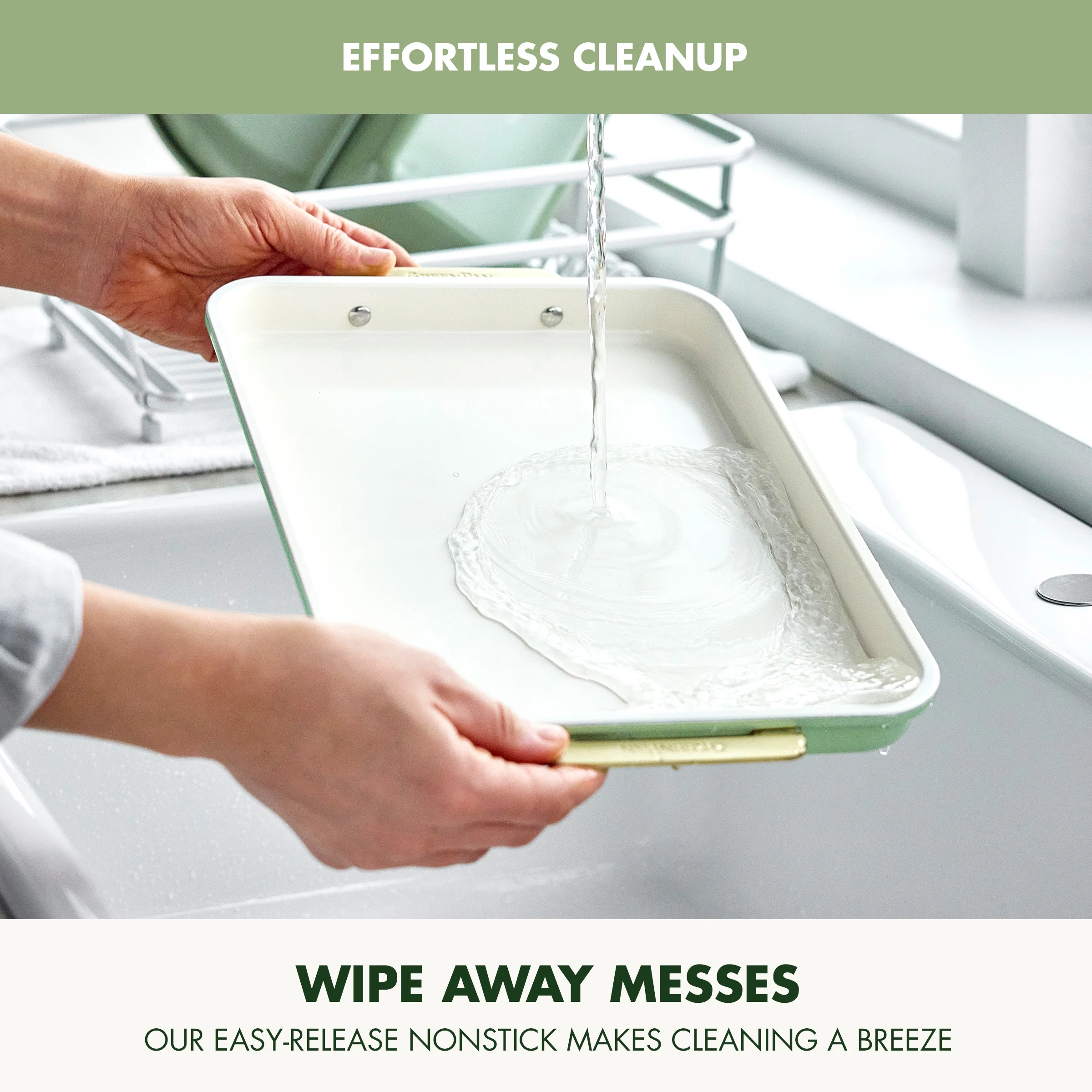 GreenPan Bakeware Set, 7 Piece Nonstick Ceramic Baking Sheets, Cake Pans, Loaf Pan, Muffin Tin, Cooling Rack, Green