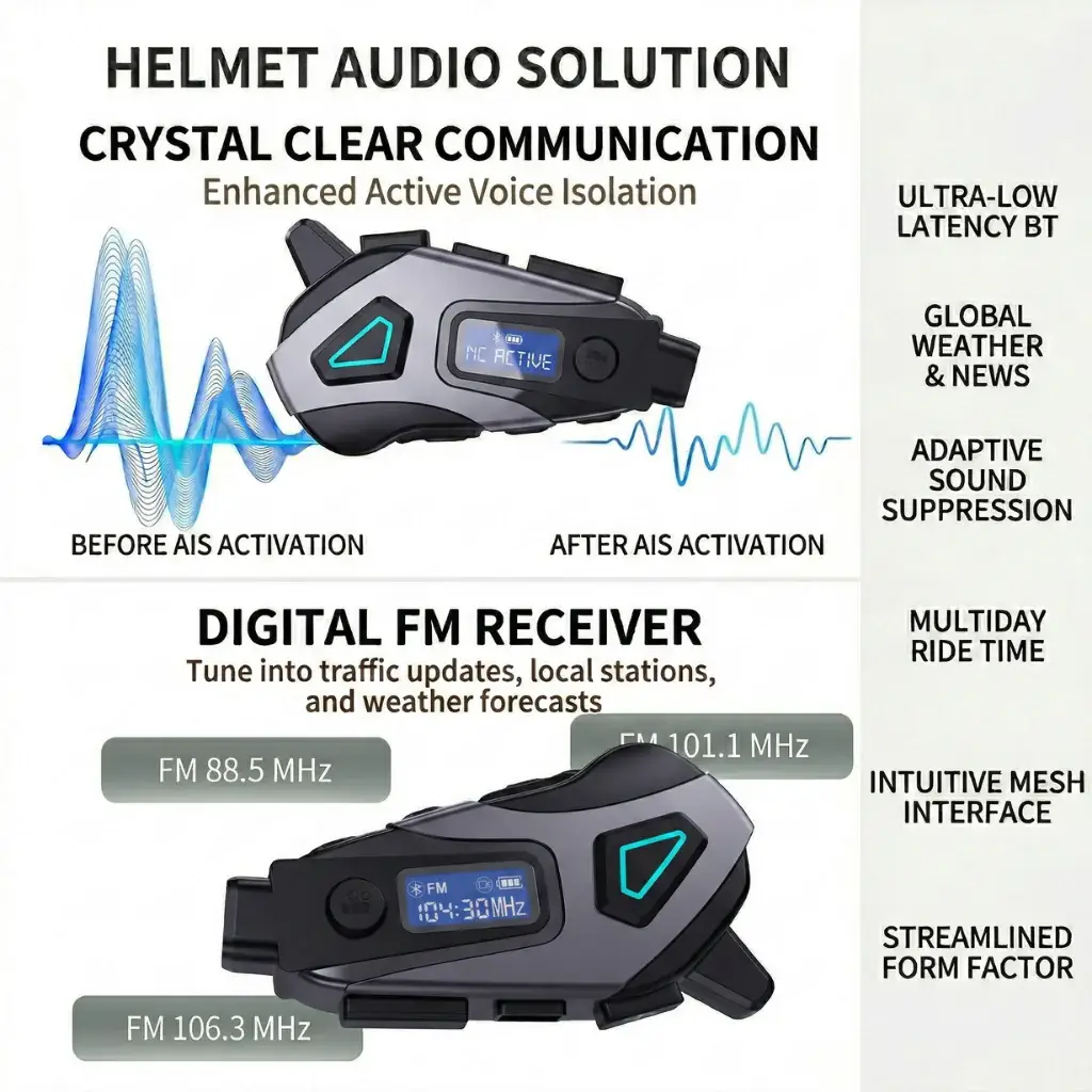 K10 - Helmet Bluetooth Headset