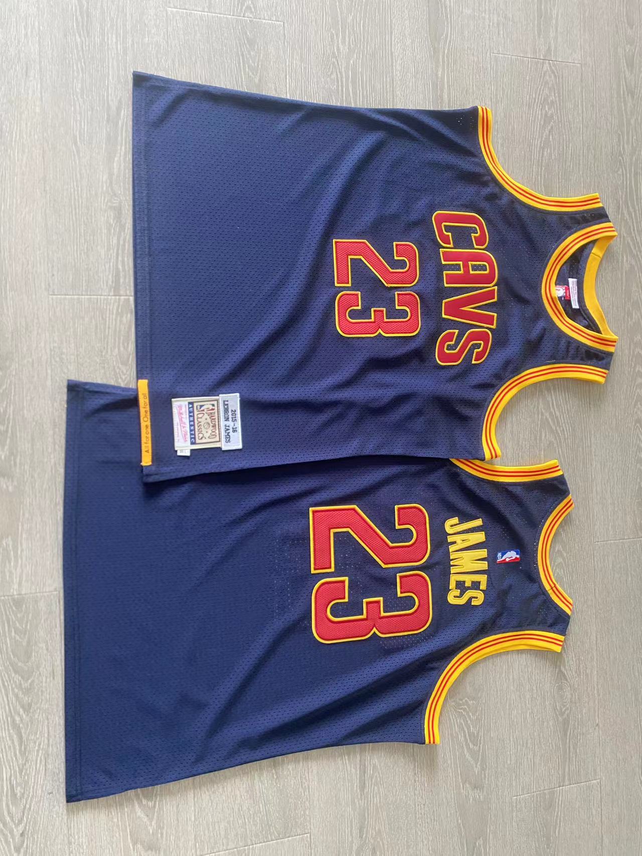 MItchell&ness Cavaliers 23# James 2015-16 AU Blue Embroidery