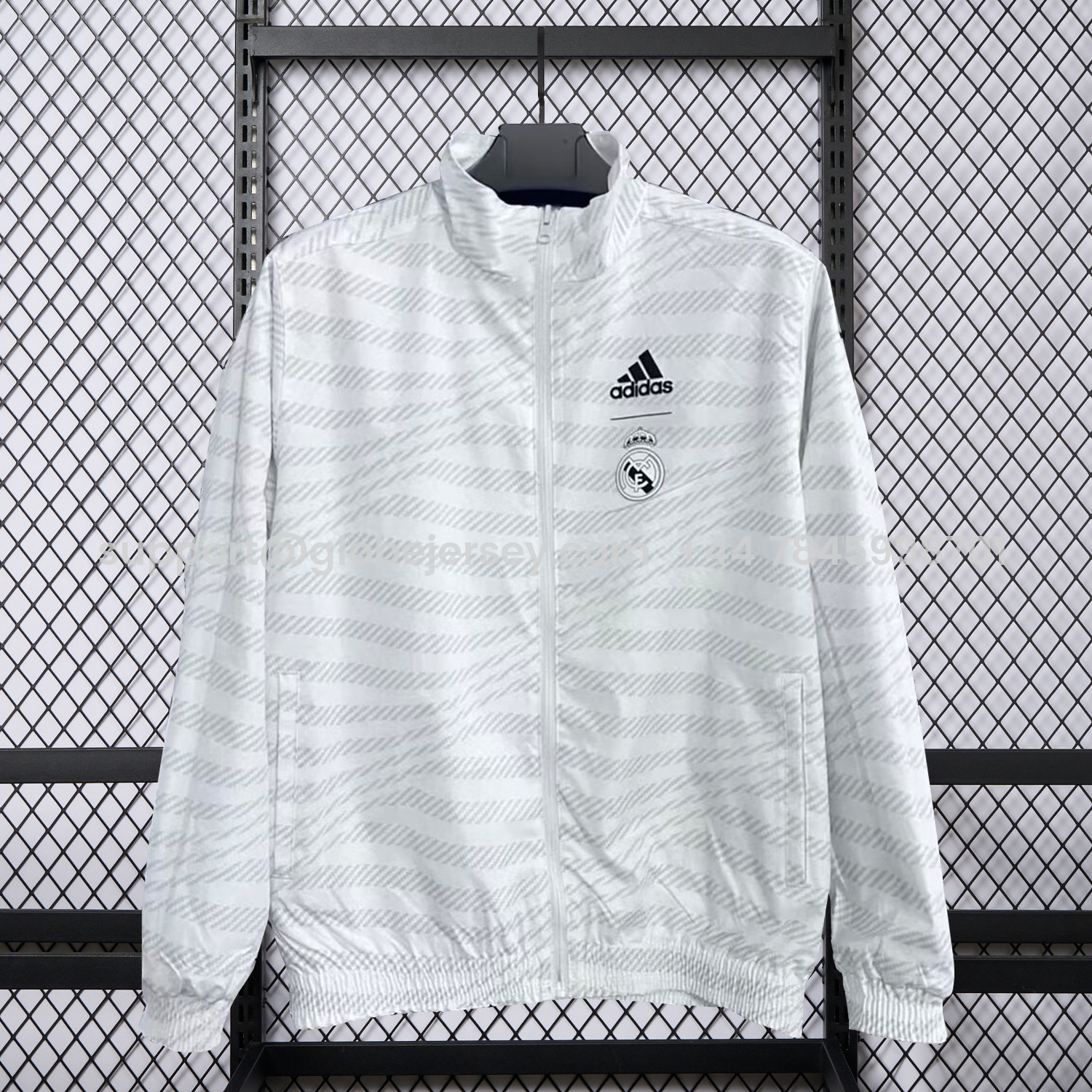 Real Madrid 25-26 Windbreaker Jacket - White And Grey