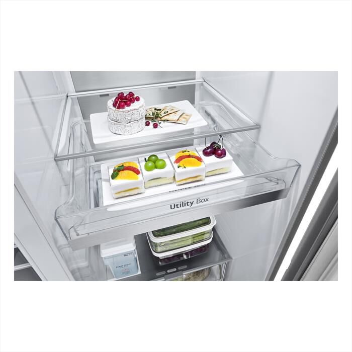 LG - Frigorifero side by side GSLE91MBAC Classe C 628L-Metal Sorbet