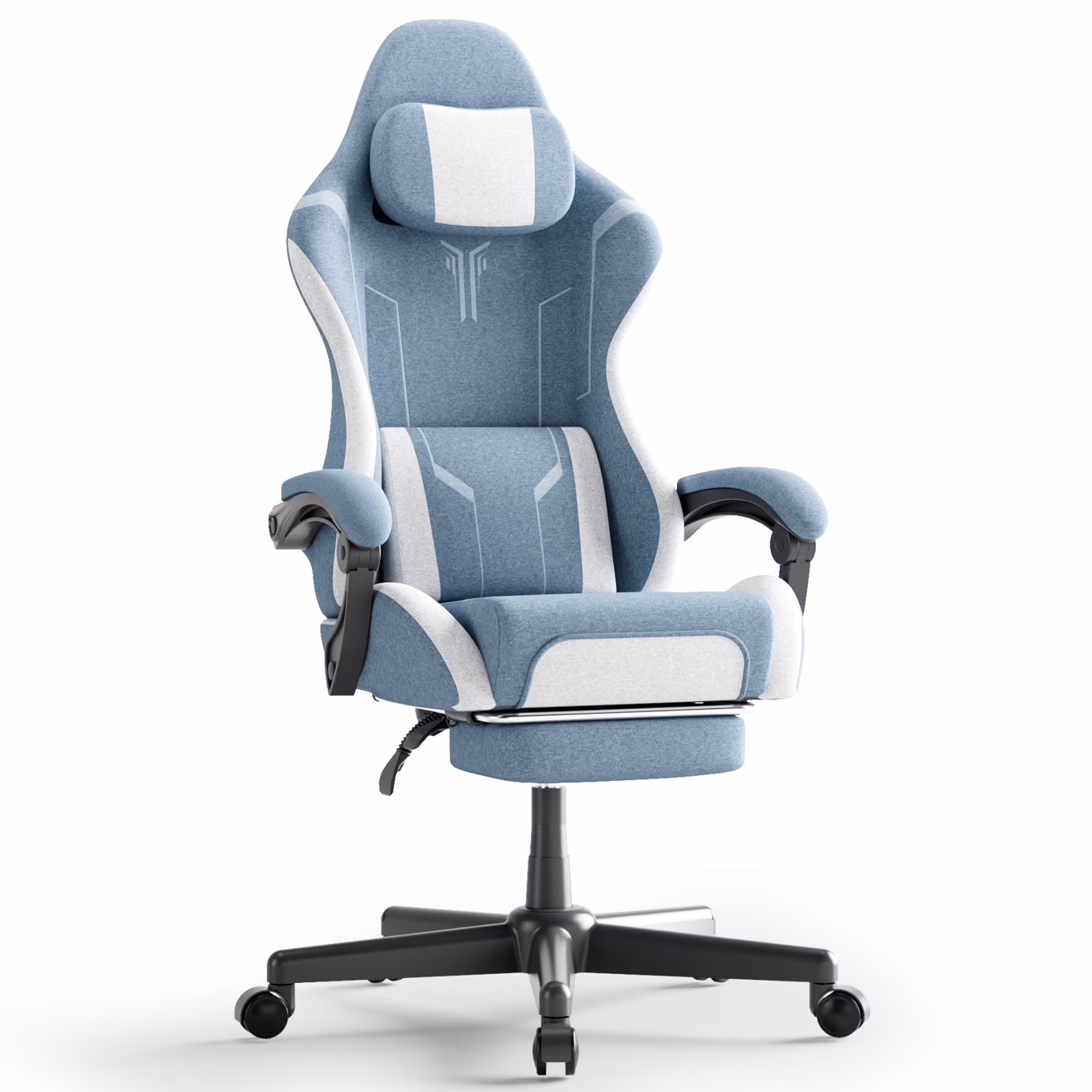 SOONTRANS Gaming Chair for Adults, Velvet Fabric High Back Comfortable Video Game Chair with Footrest and Massage Lumbar Cushion, Racing Computer Desk Chair, Ergonomic Gamer Chair, Black/Grey