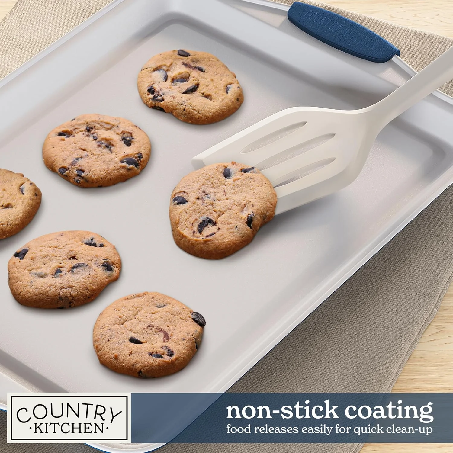 Country Kitchen 10-Piece Nonstick Bakeware Set - Stackable Pots and Pans, Black