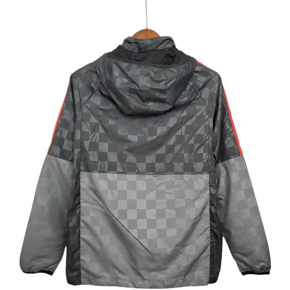 2021/2022 Liverpool Windbreaker Black-Grey Plaid Soccer Jersey 1:1 Thai Quality