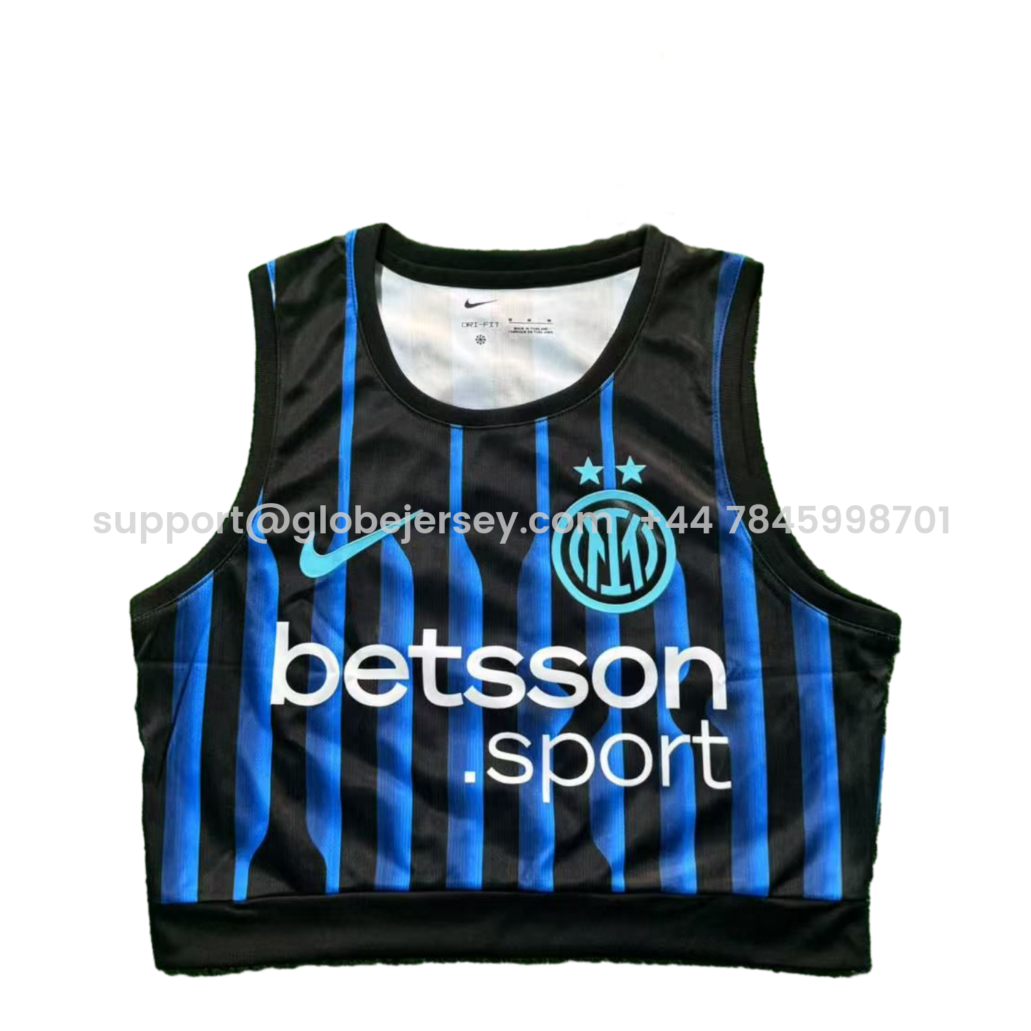 Women's Inter Milan 25-26 Home Blue And Black Yoga Vest
