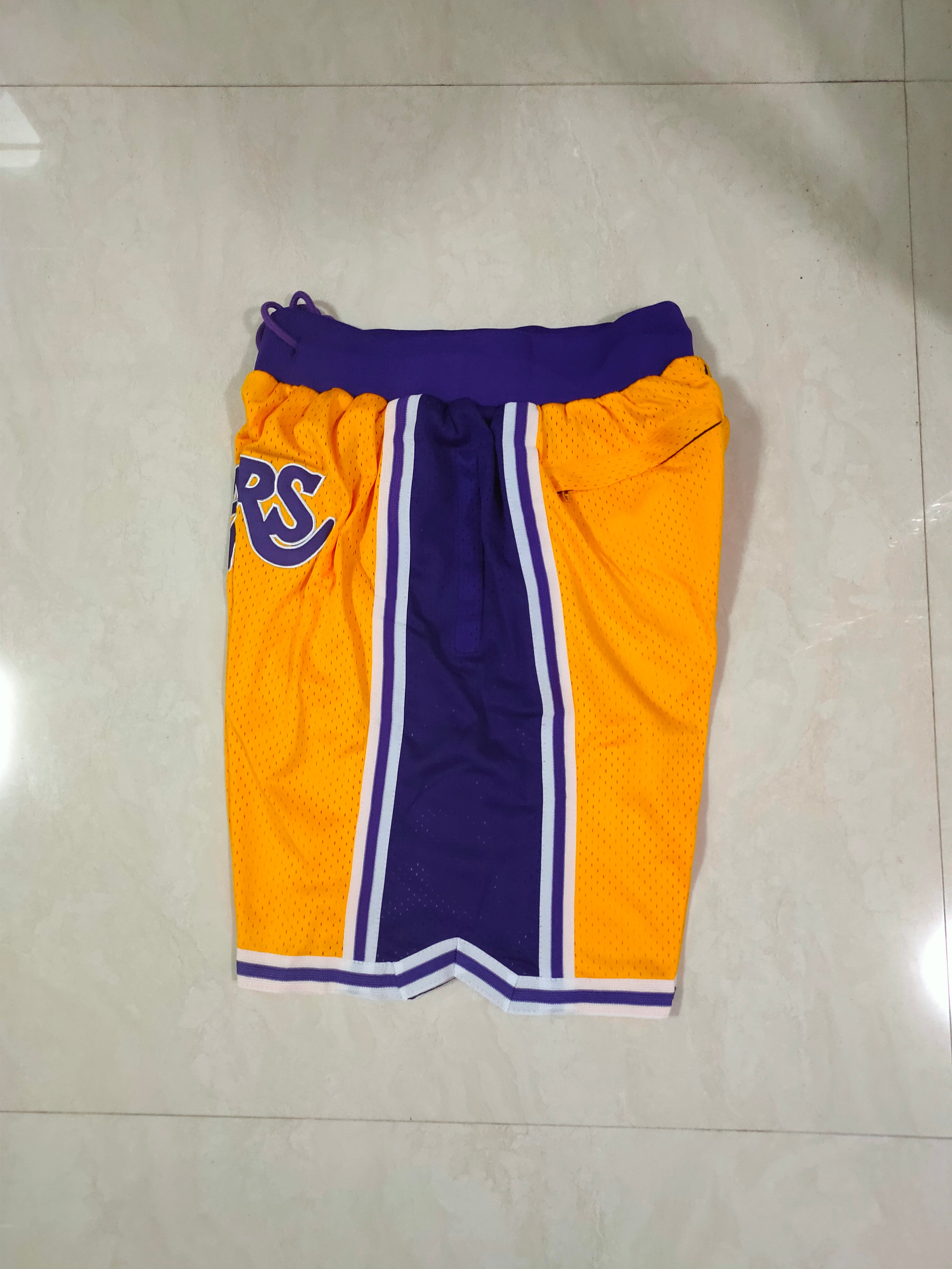 Los Angeles Lakers Yellow Justton Retro Pocket Shorts