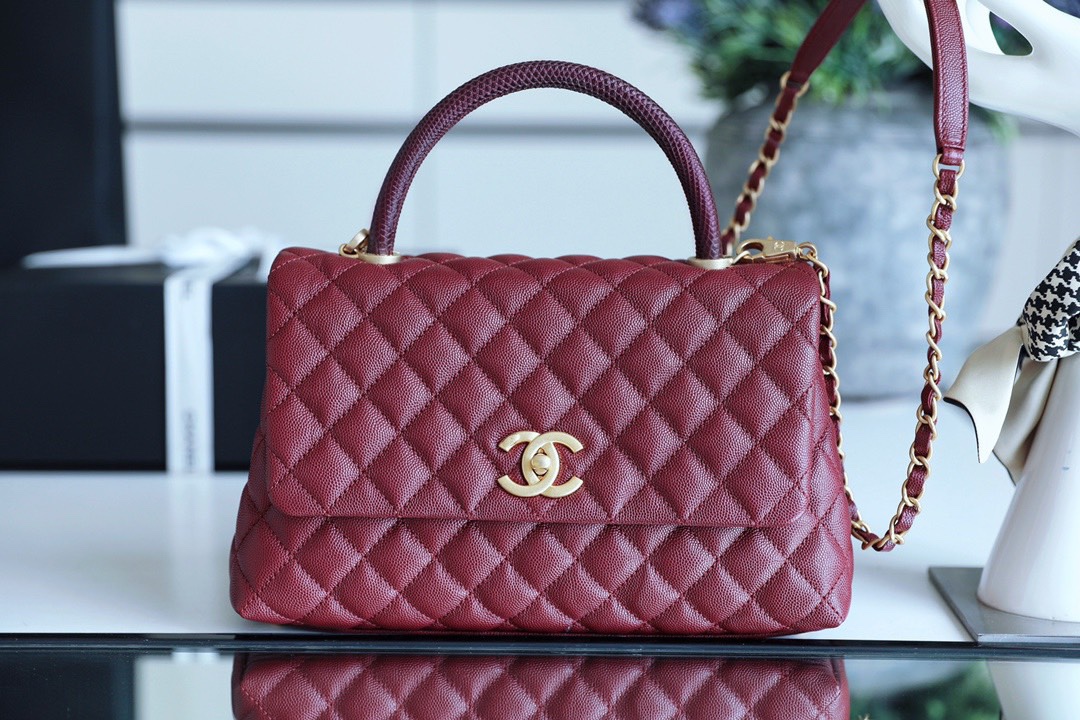 [10A] Chanel Caviar Quilted Coco Handle Flap Bag