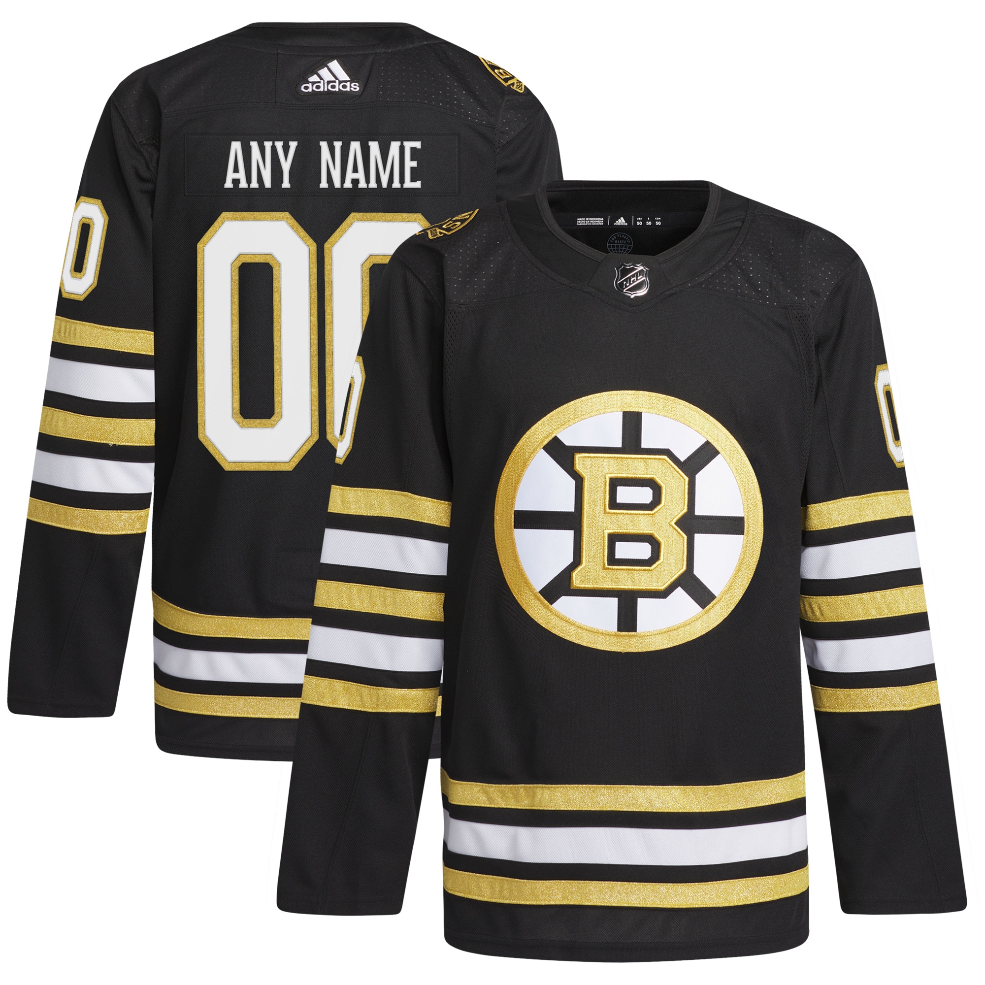 Boston Bruins    100th Anniversary Primegreen  Custom Jersey – Black