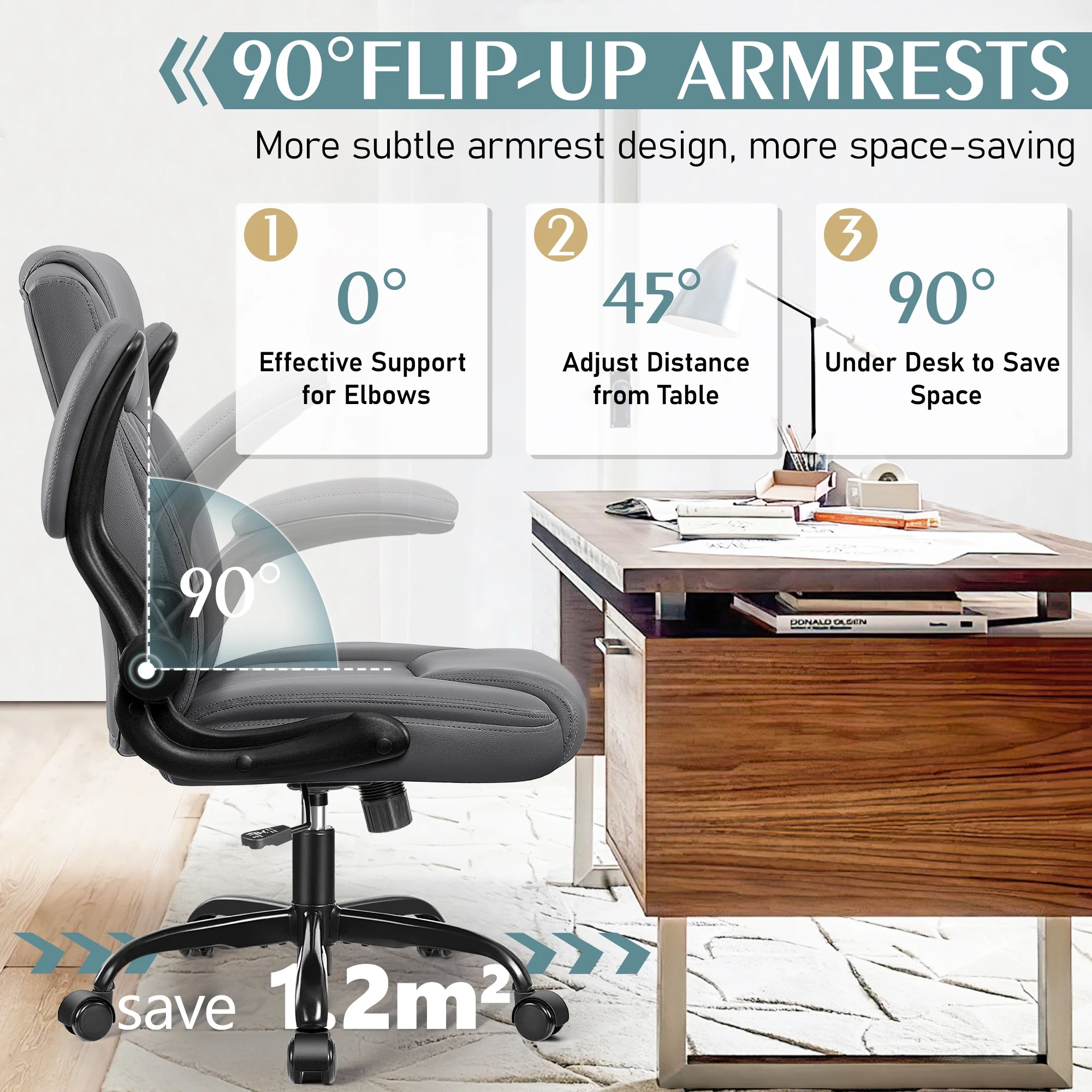 COOLHUT Leather Office Chair, Big and Tall Office Chair 400LBS Wide Seat Ergonomic Computer Desk Chair High Back Executive Leather Chair Adjustable Task Chair Lumbar Back with 8-Year Warranty, Black