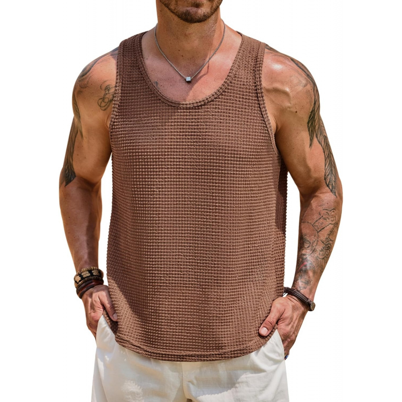 Men's Hollow Out Tank Top Vacation Summer See
