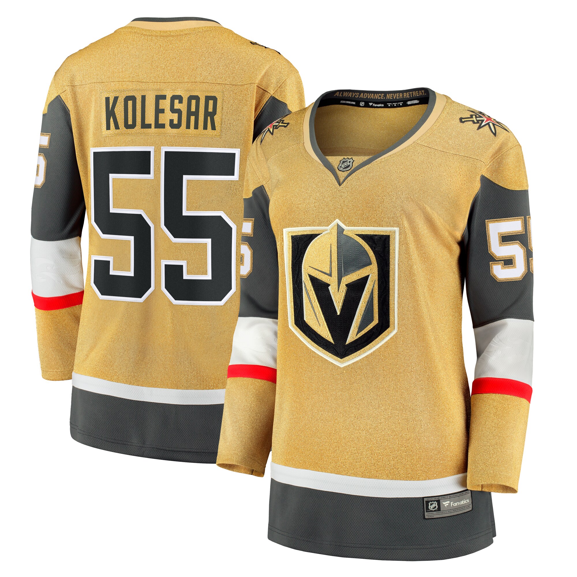 Keegan Kolesar Vegas Golden Knights Fanatics Women’s Alternate Breakaway   Jersey – Gold
