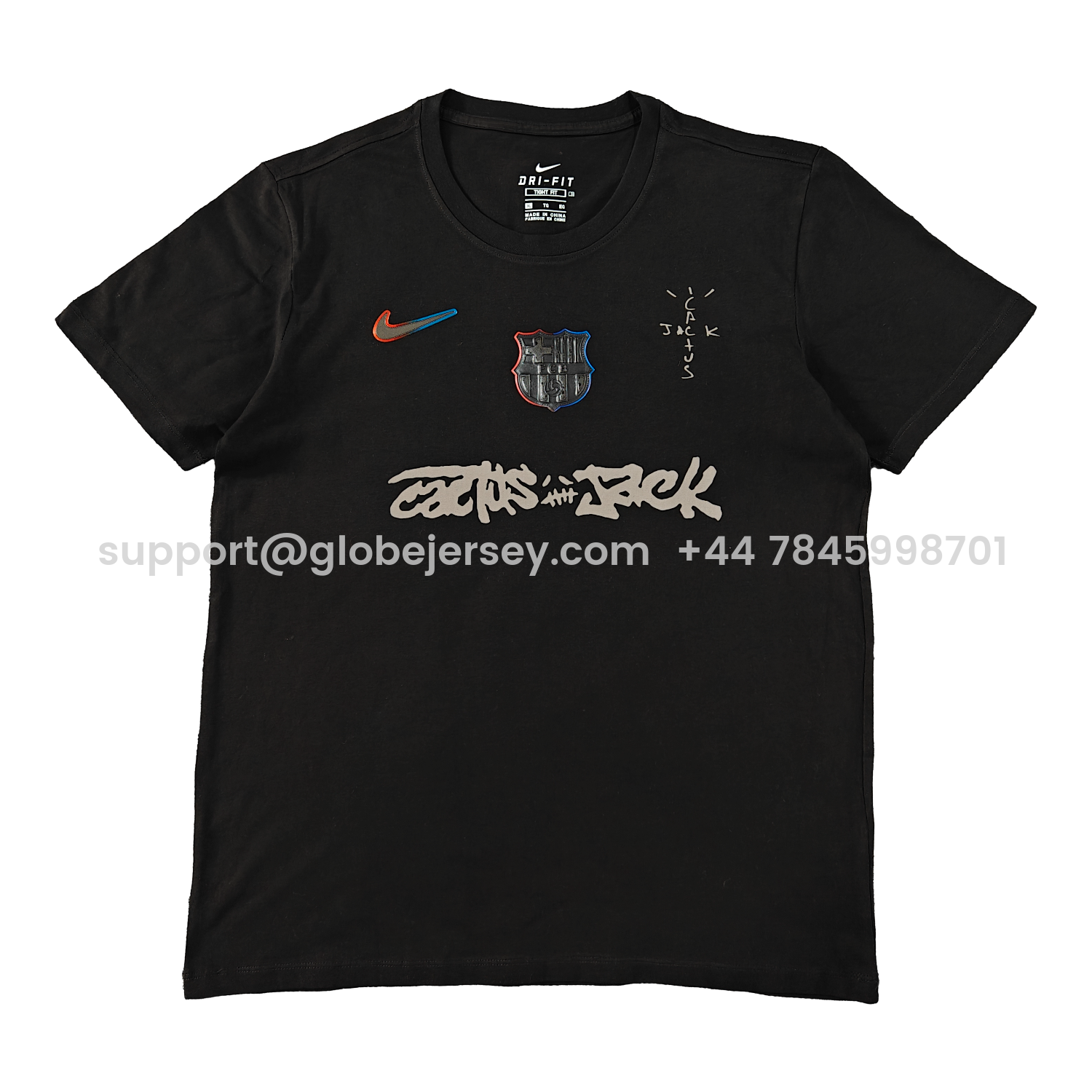 Barcelona x Travis Scott 25-26 Black T-shirt with Grey ICON
