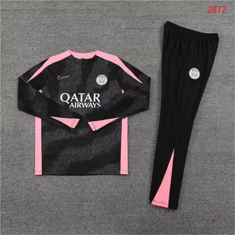 2024/25 Paris black half-zip training suit 1:1 Thai quality suit