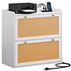 Dextrus Wood File Cabinet with Charging Station, Lateral Filing Cabinet Printer Stand Fits A4 Letter Legal Size Files, White
