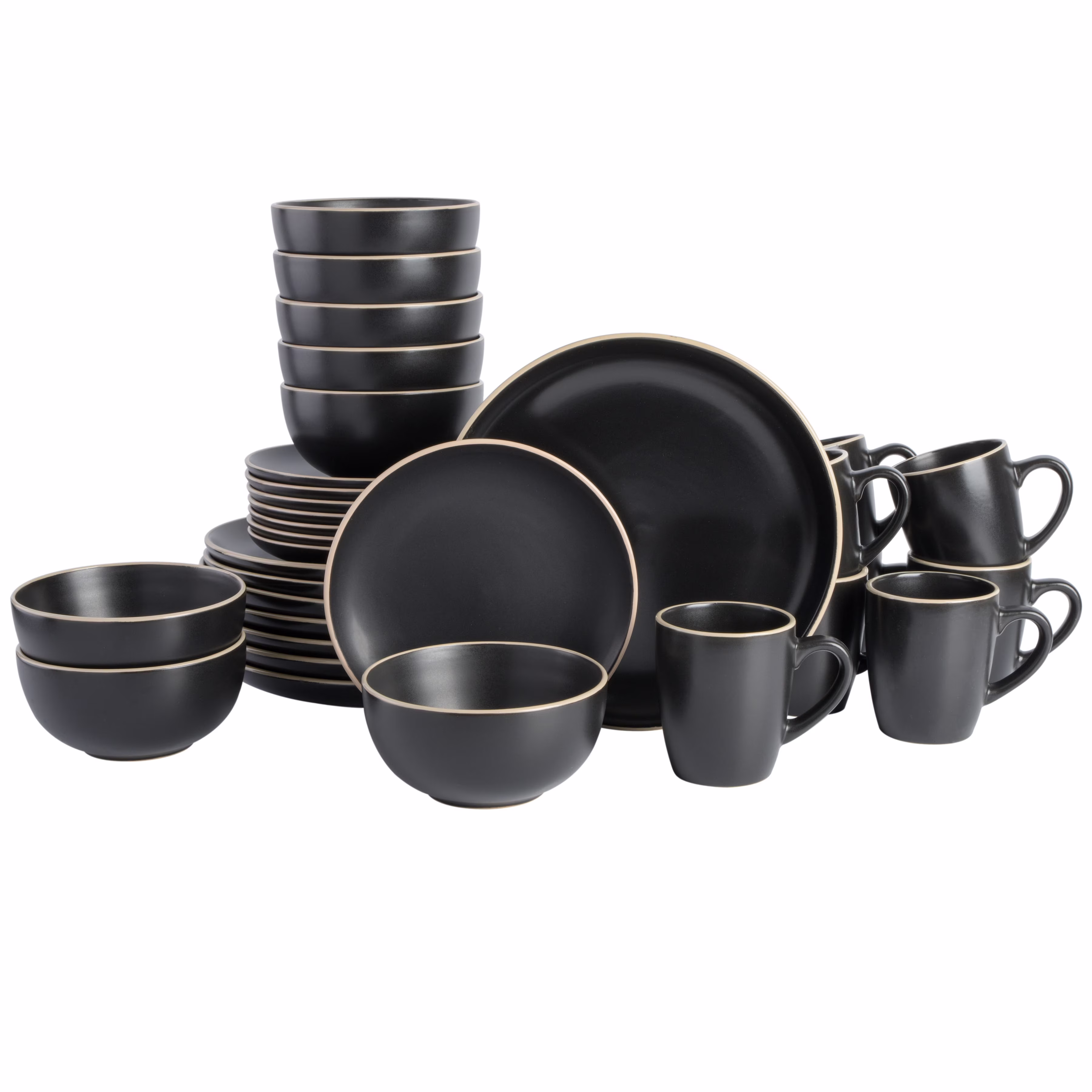 Gibson Home Rockaway 32 Piece Dinnerware Set - Gray
