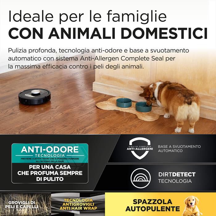 SHARK - ROBOT POWERDETECT CON AUTOSVUOTAMENTO RV2820VEEU-Nero/ Champagne