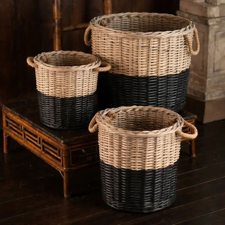 Willow Dipped Black Basket Set