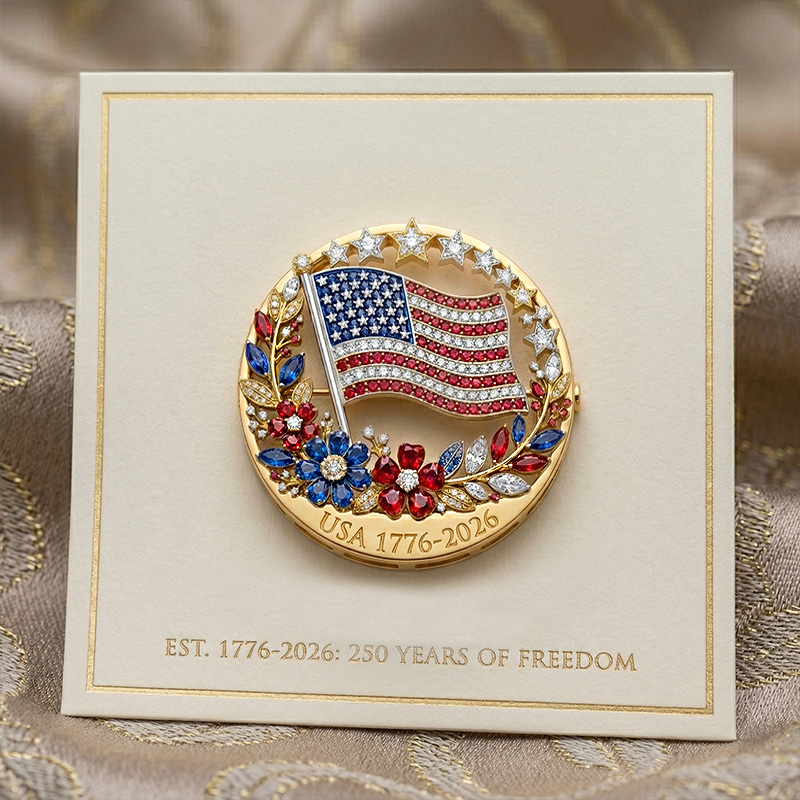 America’s 250th Anniversary Rhinestone Flag Pin
