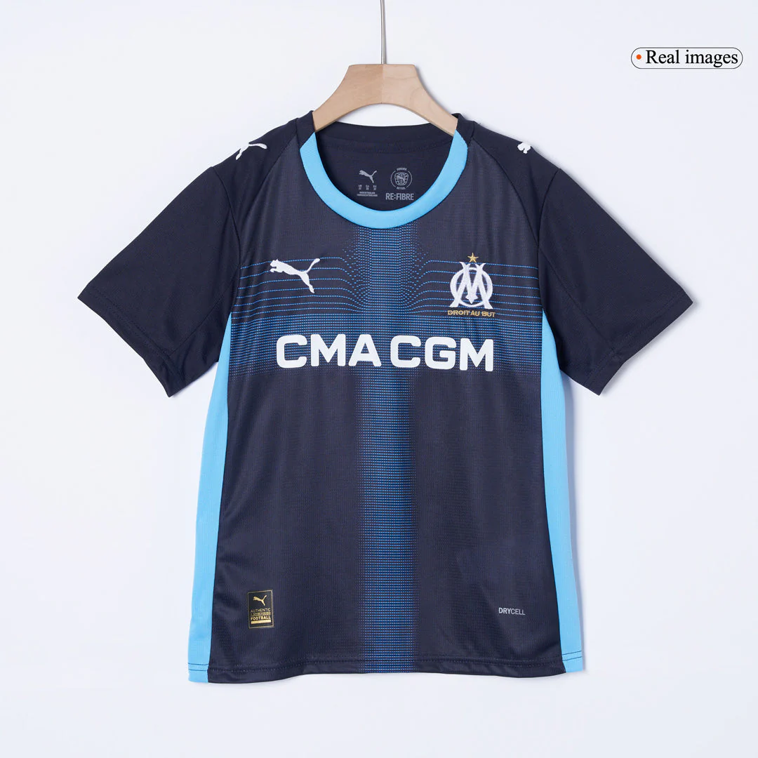 Marseille Kid's Away Kit - Jersey+Shorts 2025-26
