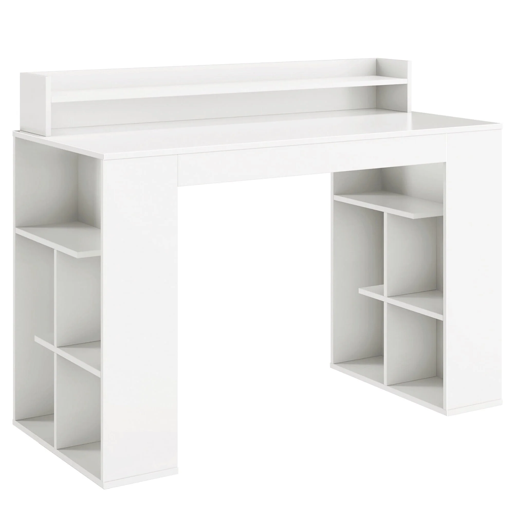 Gymax 48'' Computer Desk Study Writing Workstation w/ Bookshelf & Monitor Stand Riser