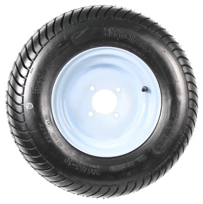 2-Pack Trailer Tires On Rims 20.5 X 8 X 10 205/65-10 20.5X8.0-10 4H White Wheel