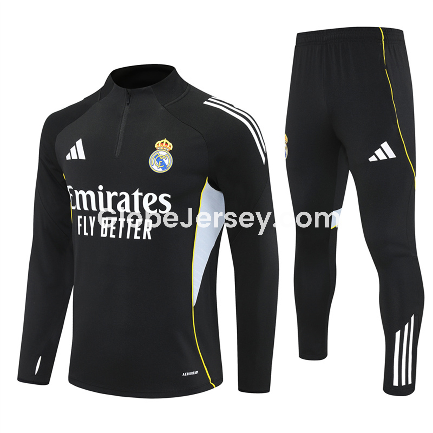 Real Madrid 25-26 Long Sleeves Training Set - Black Top & Black Pants