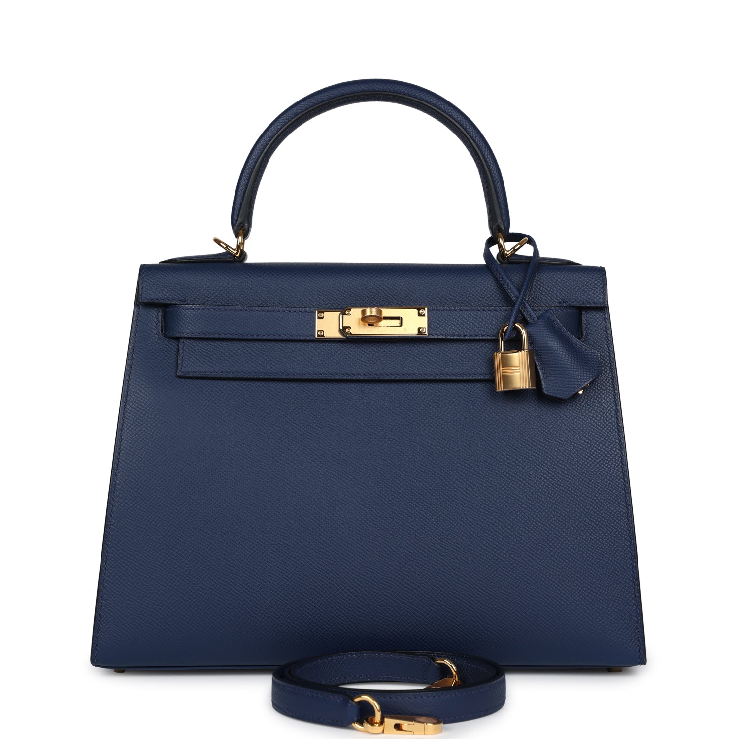 Kelly Sellier 28 Bleu Navy Epsom Gold Hardware