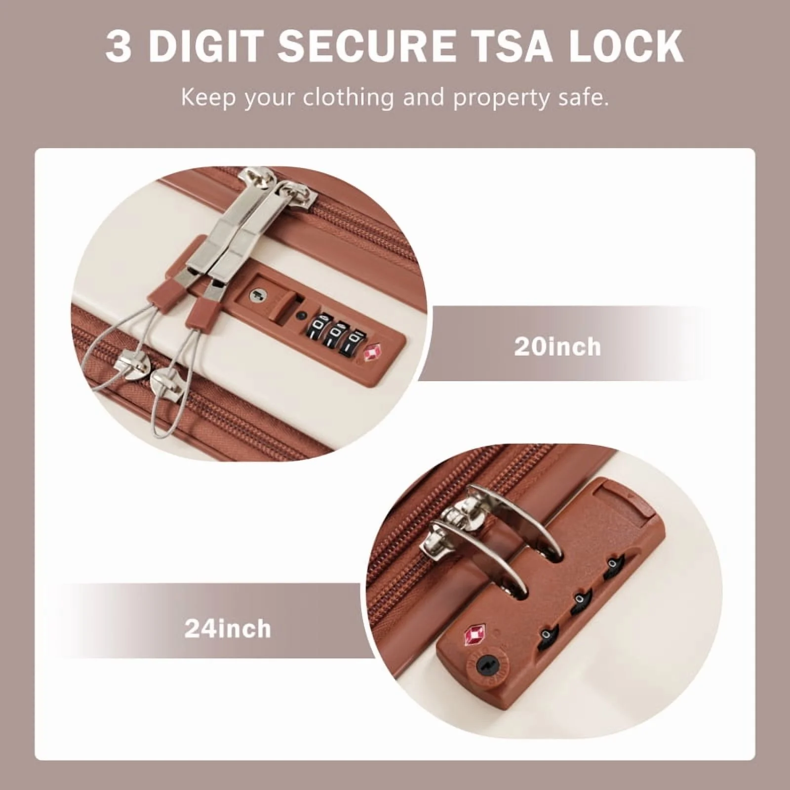 Front Opening Luggage Set 3 Piece, Hardside Carry on Suitcase with USB Port, Expandable Luggage with Handle Bag Spinner Wheels TSA Lock