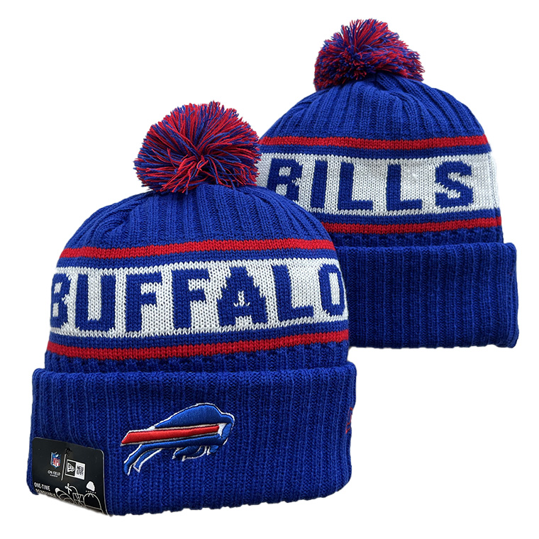 Men's  Black Buffalo Bills Repeat Cuffed Knit Hat with Pom
