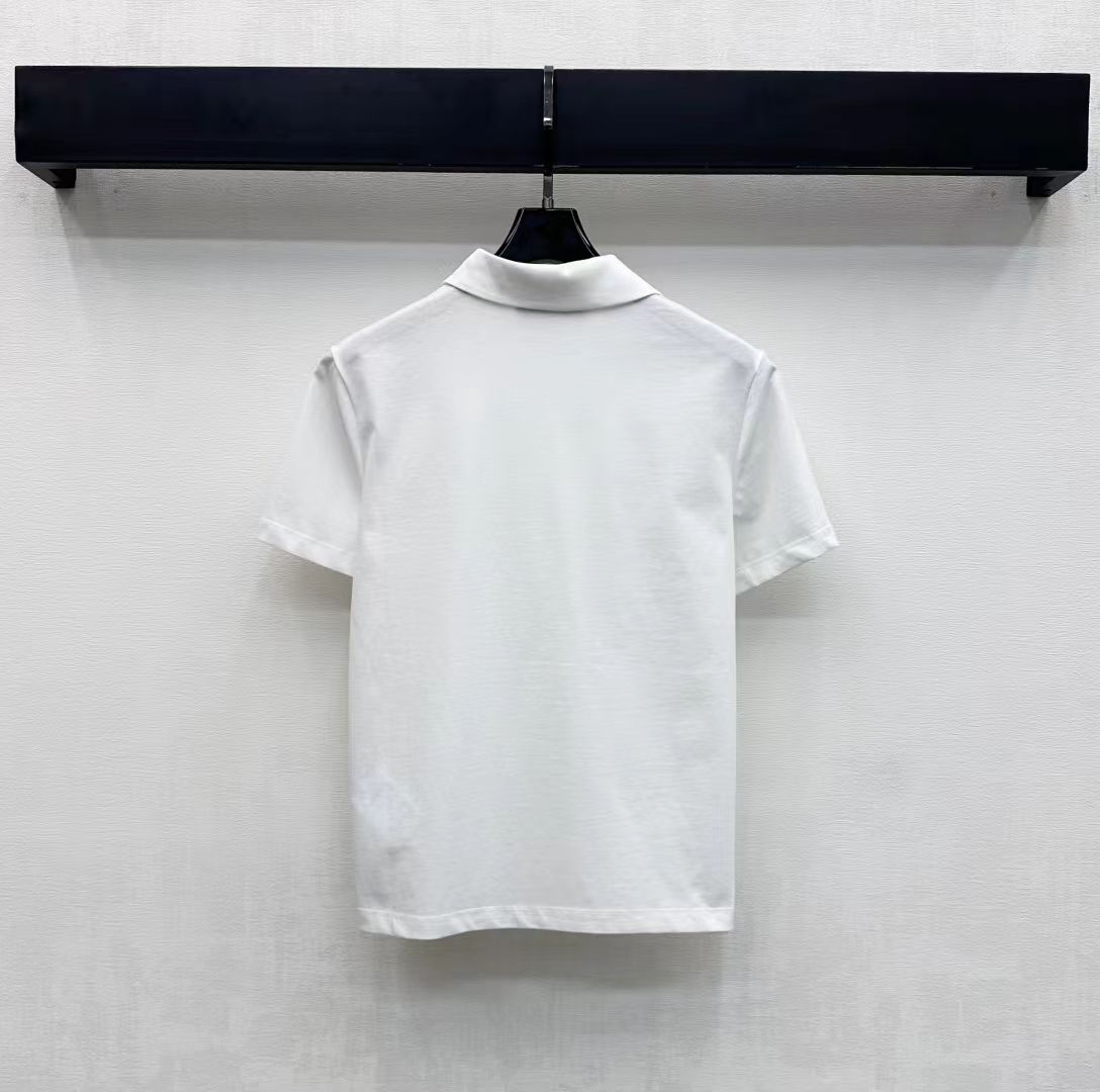 Collared Logo Horseshoe Buckle Top