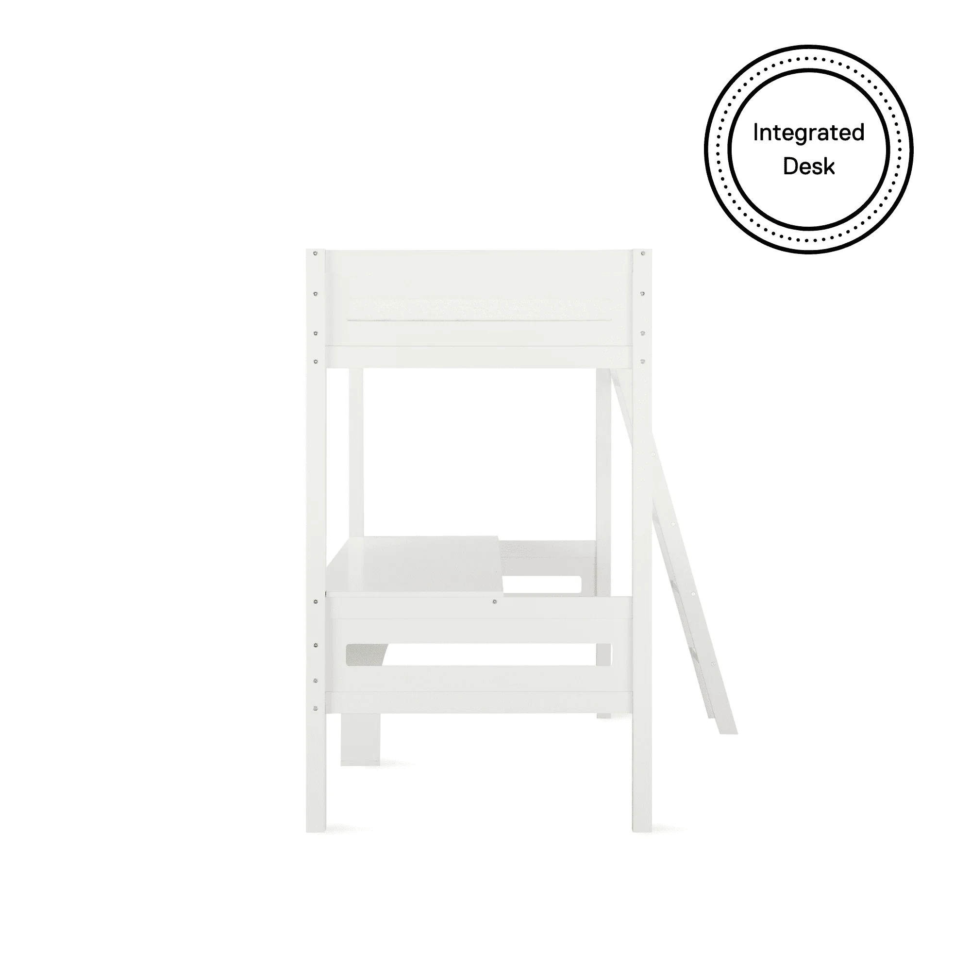 Teen Novogratz Lennon Twin Size Loft Bed with Desk, White