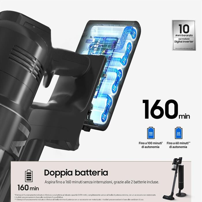 SAMSUNG - Scopa elettrica VS90F40DEK/WA-Satin black