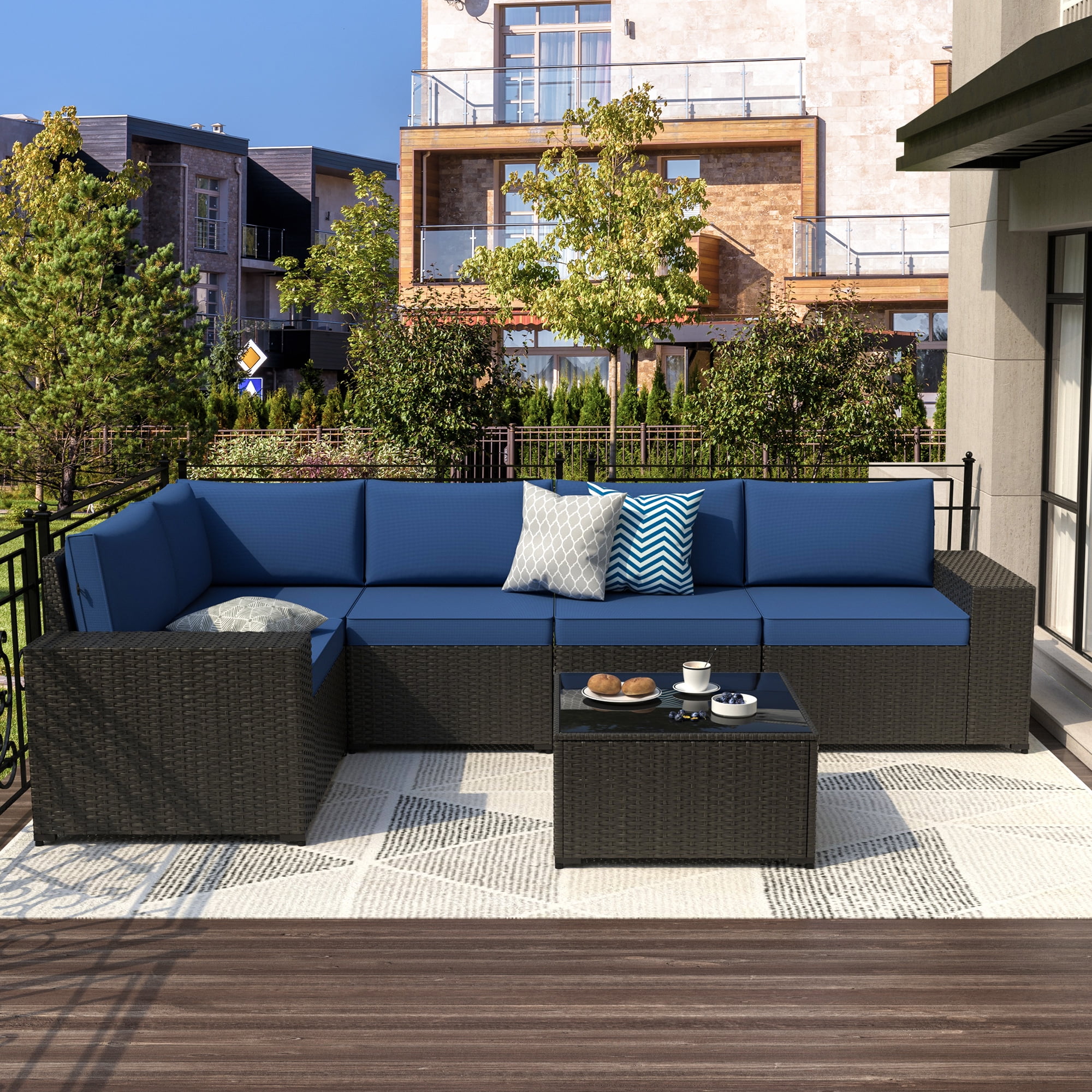 8 Piece Patio Furniture Set with 42