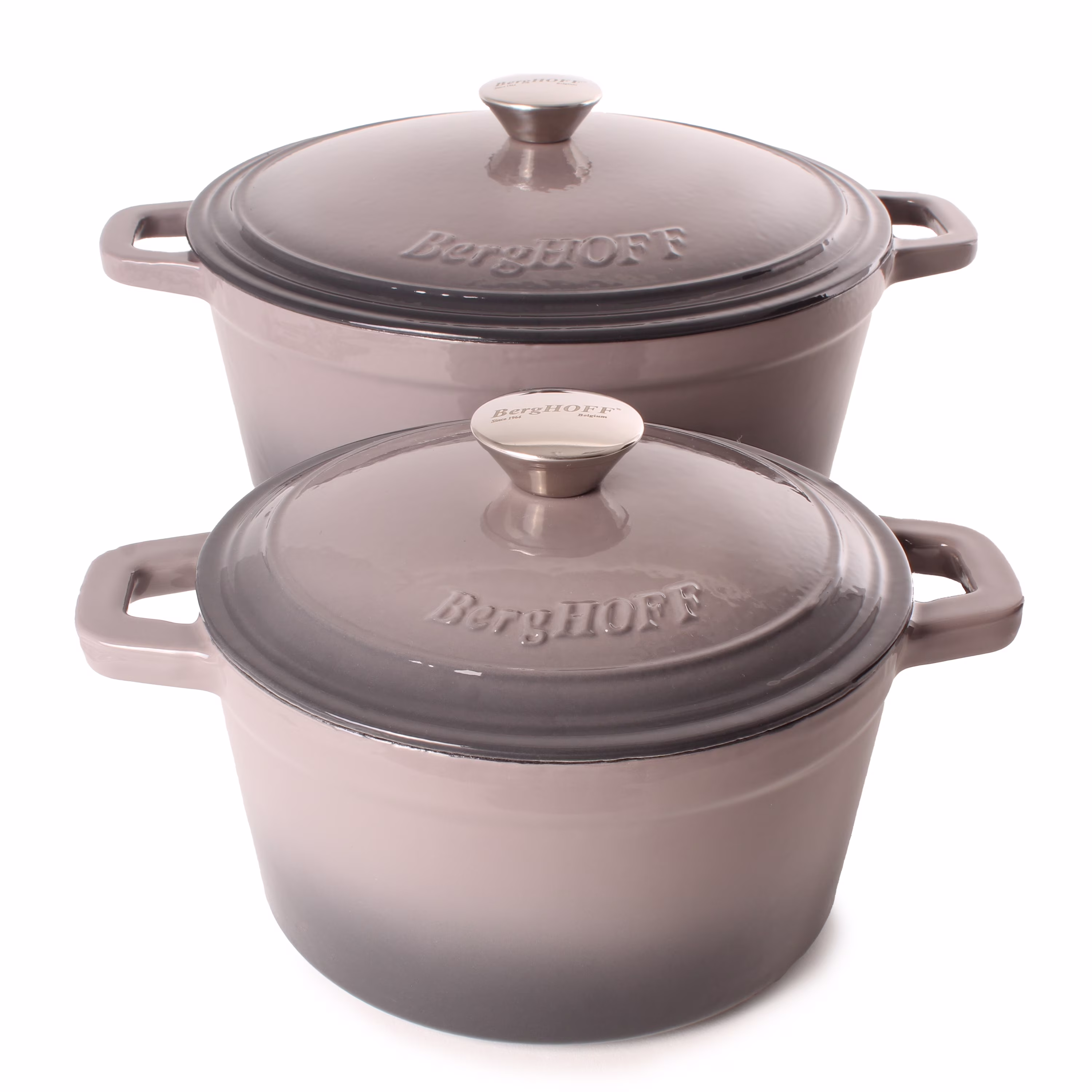 BergHOFF Neo 4Pc Cast Iron Set: 3qt. Covered Dutch Oven & 7qt. Covered Stockpot, Blue