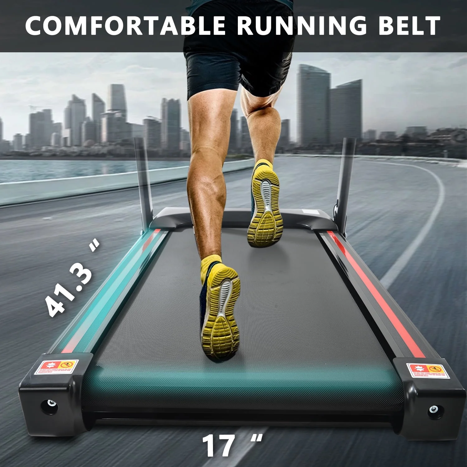 SWERTOY Folding Treadmill, Install Free Under Desk Treadmill Portable Foldable with Incline, Large LCD Display, 3.5HP Foldable Treadmill with 2s Folding