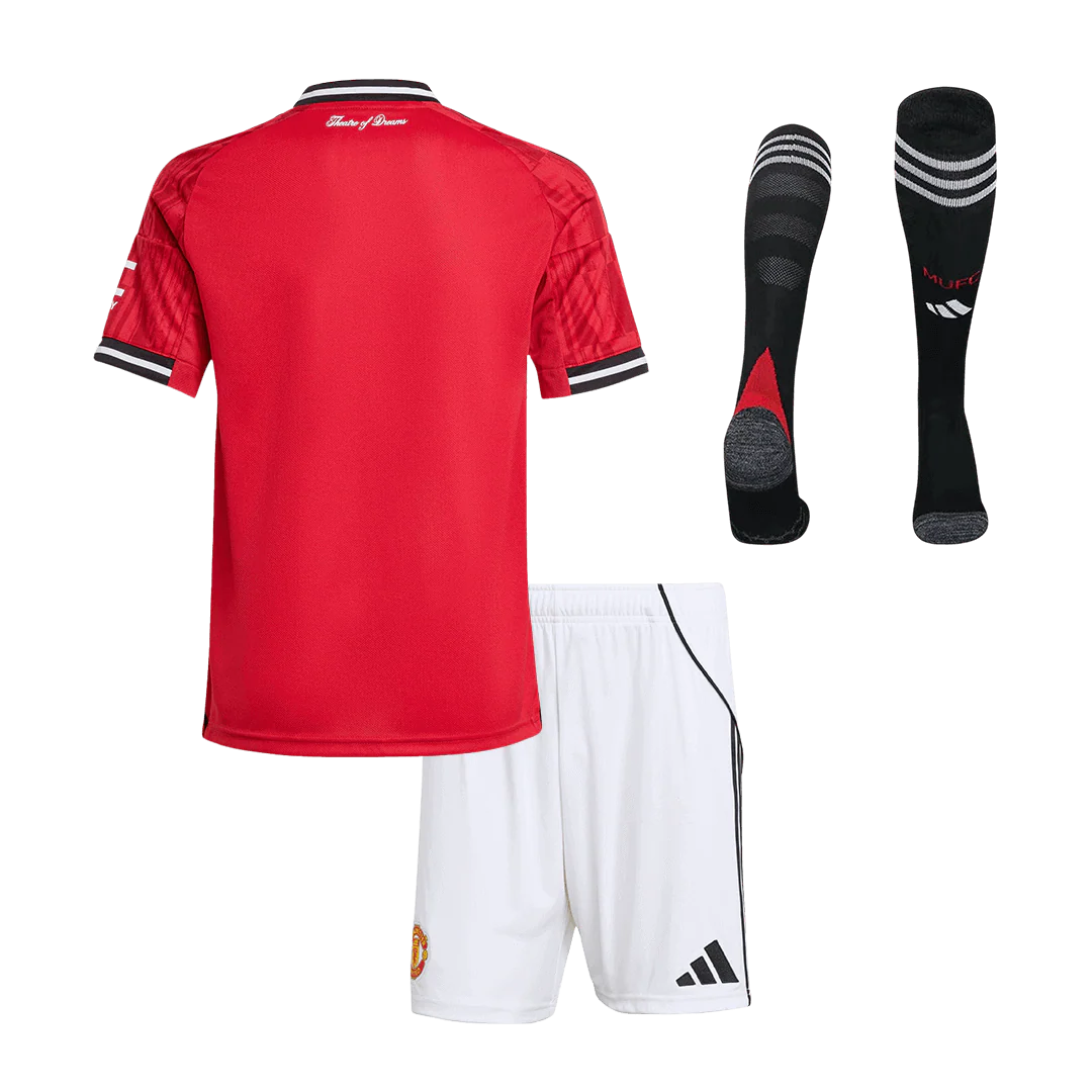 Manchester United Kid's Home Full Kit 2025/26 - Jersey+Shorts+Socks