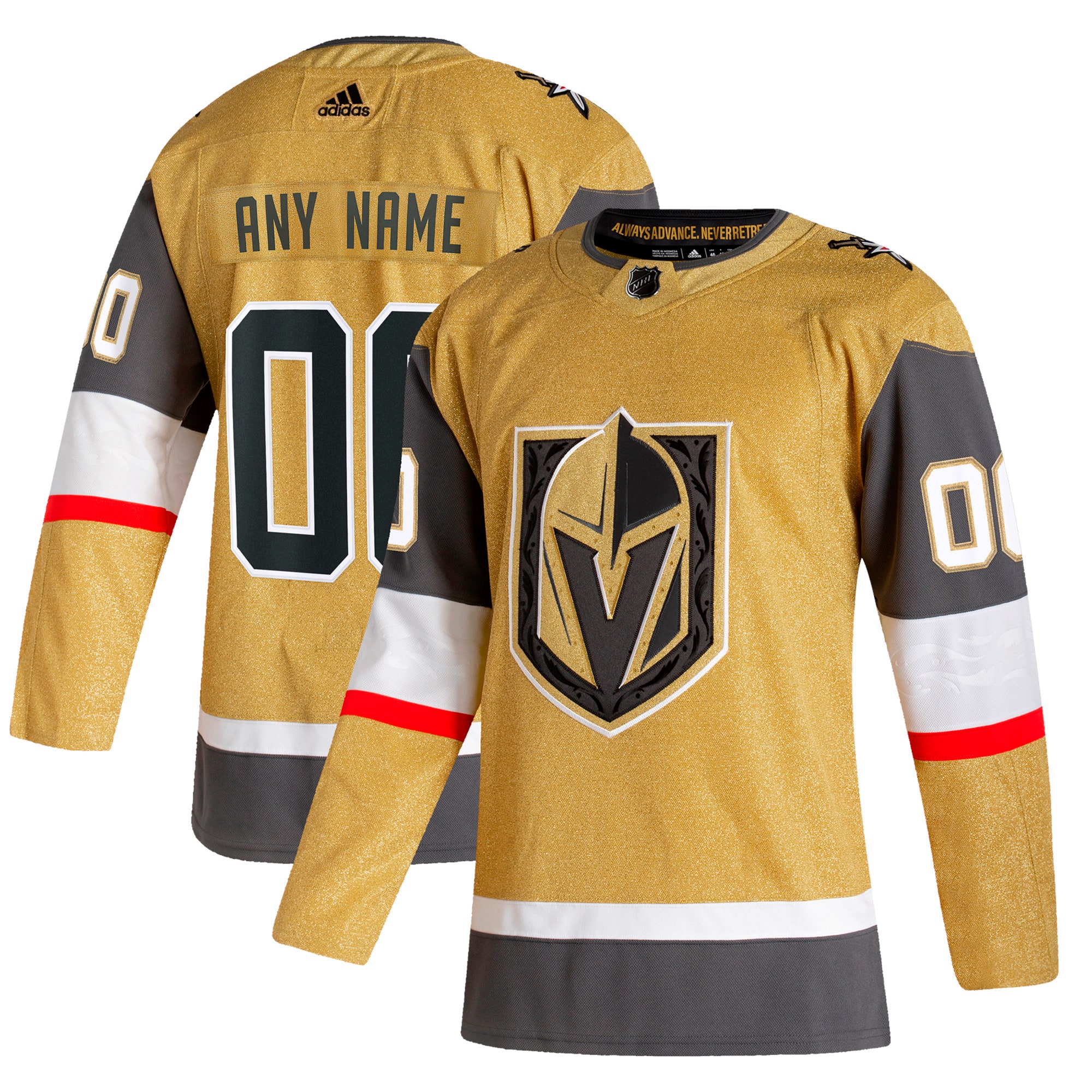 Vegas Golden Knights  Home  Custom Jersey – Gold
