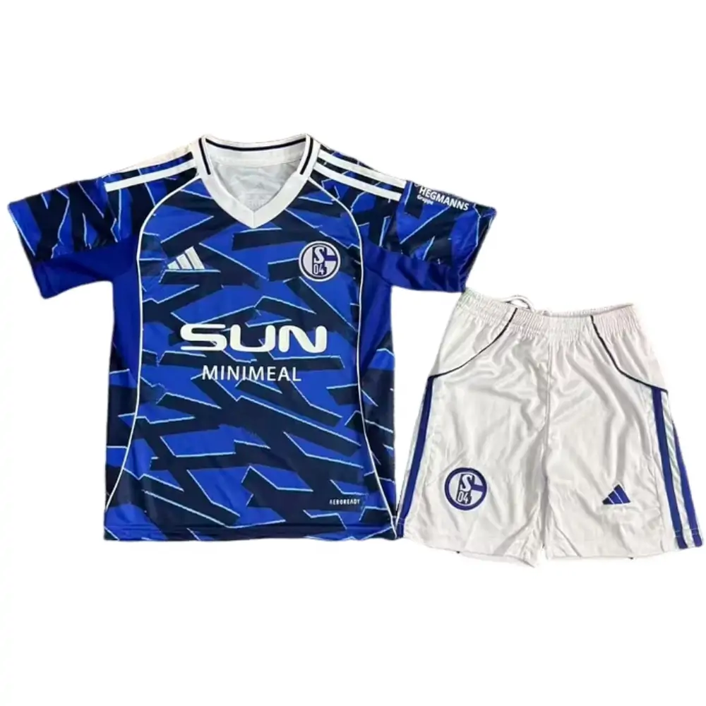 2025-26 Schalke 04 Home Match Children's Jersey Set - Fans Edition