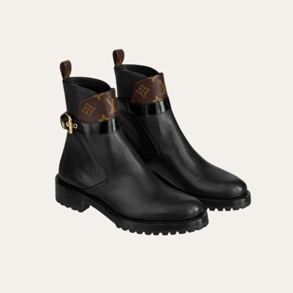 Louis Vuitton Discovery Flat Ankle Boot Black 1A868L