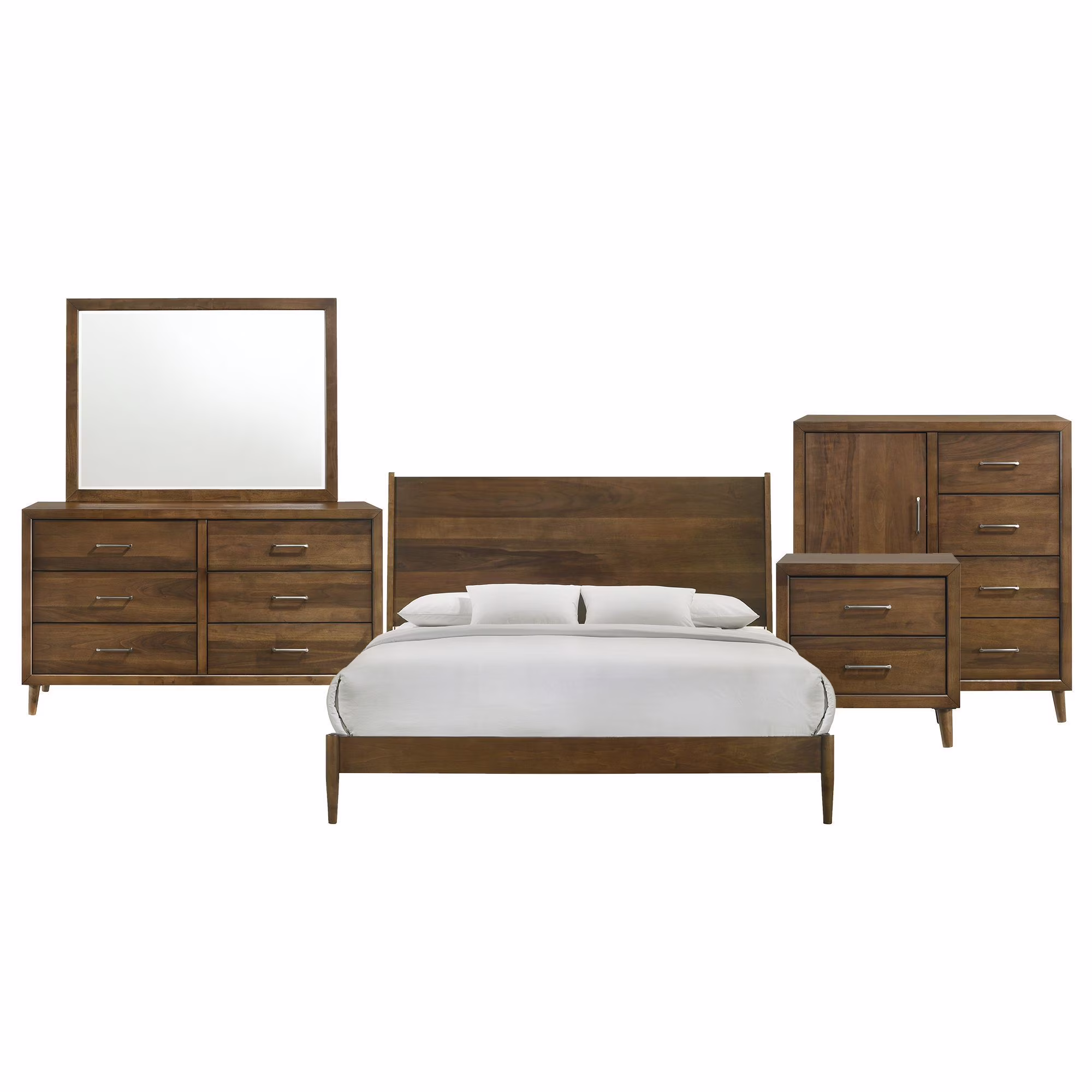 Elements Zuma Queen Panel 5PC Bedroom Set in Walnut