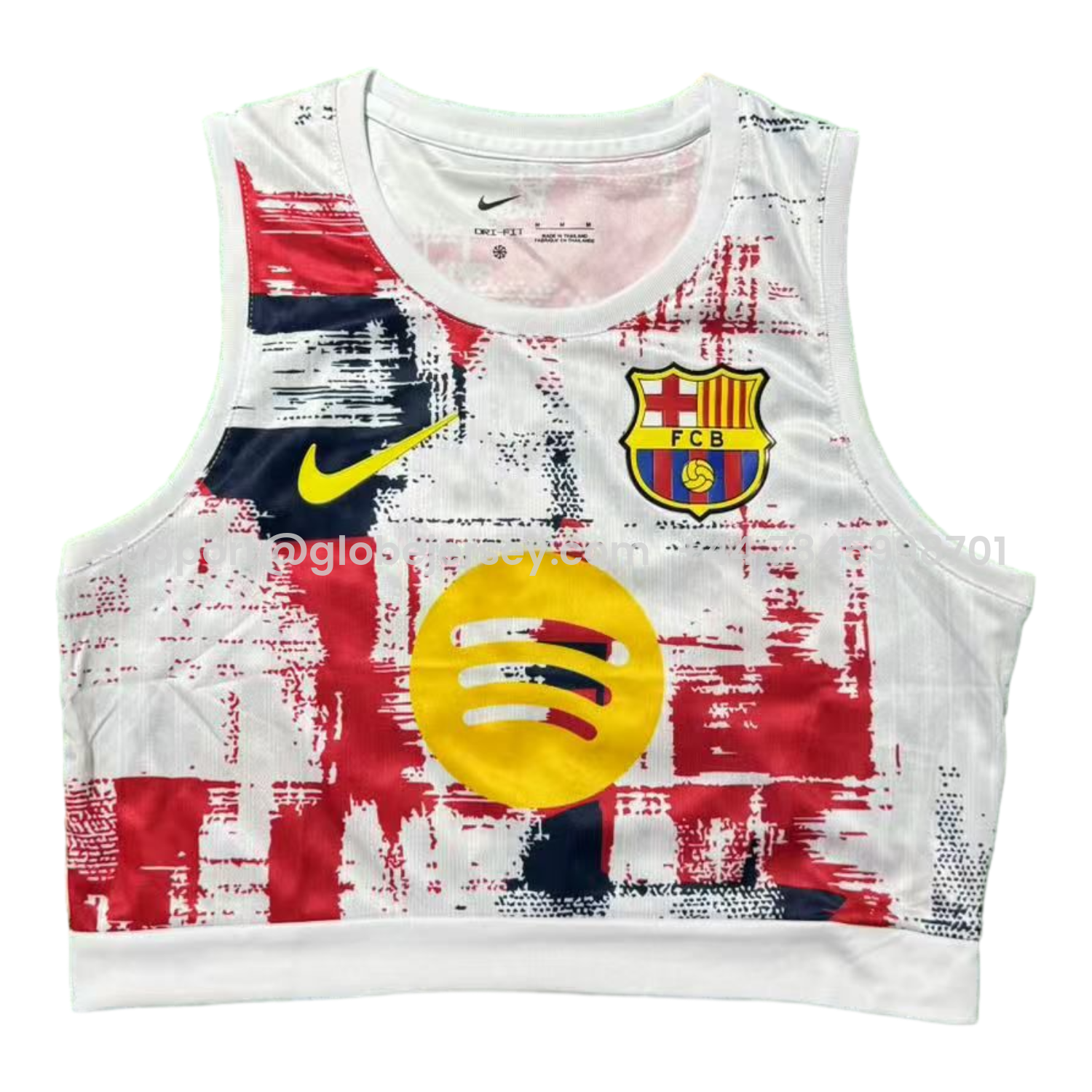 Women's Barcelona 25-26 Yellow Logo White Yoga Vest