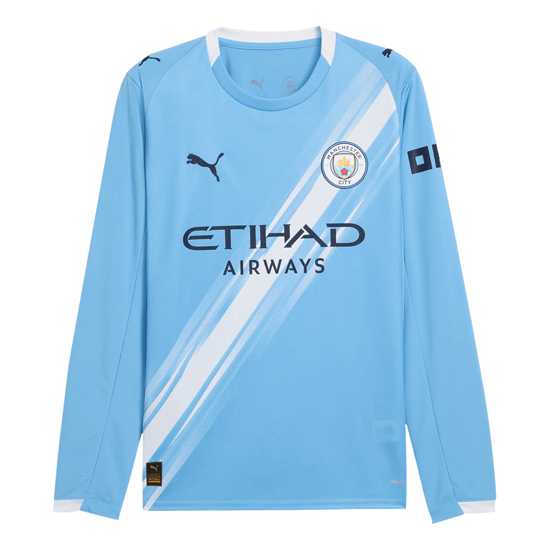 Manchester City Home Long Sleeve Soccer Jersey 2025/26